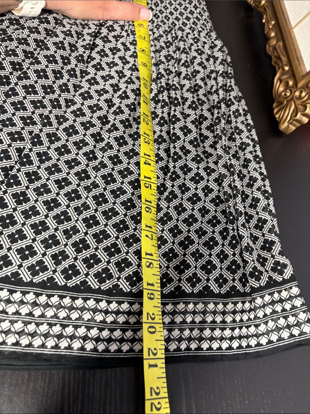 Max Studio Women's Black and Cream Patterned Skater Skirt - Picture 7 of 7